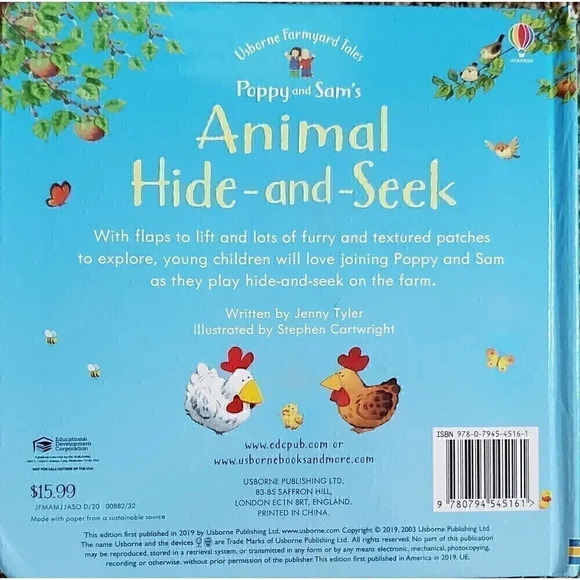 USBORNE Farmyard Tales Poppy Sam ANIMAL HIDE AND SEEK Lift‎ Flaps Touchy Feely - Picture 5 of 5